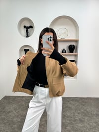 MD Camel Astarlı Fermuarlı Muadil Bomber CeketGausCEKETGU008986