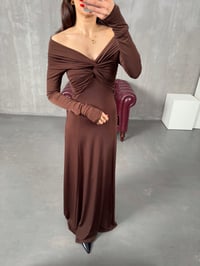 Sonia Kahve Madonna Yaka Pinterest ElbiseGausELBİSEGU00904343