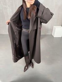 Elsa Acı Kahve Kuşaklı Poliviskon Astarlı Tasarım Premium TrençkotGausKABANGU100357