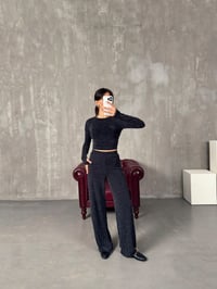 Lara Siyah Simli PantolonGausPANTOLONGU00904118