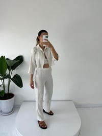 Alyona Kırçıllı Beyaz Gofre İkili TakımGausTAKIMGU001492