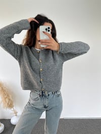 Antrasit Teddy Gold Düğme HırkaGausHIRKAGU00792