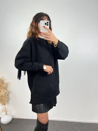 Arkası Deri Püsküllü Şardonlu Sweat GausSWEATSHIRTGU00682