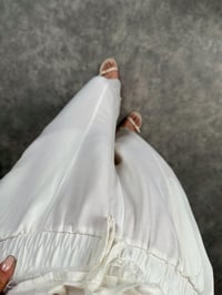 Nien Beyaz Tensel Kumaş Şalvar PantolonGausPANTOLONGU008037