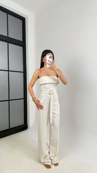 Taş Starplez Kemerli Keten Tulum Gaus00547GausTULUMGU1002278