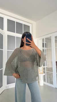 Yeşil Ajurlu Triko Bluz GAUS-02064GAUSالبلوزات GAUS-02064
