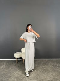 Creon Gri Modal Kumaş Etekli Tshirt TakımGausTAKIMGU007958