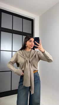 Vizon Şal Detaylı Triko Kazak GAUS-00862GAUSKAZAKGAUS-00862