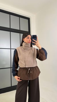 Vizon Beli Lastikli Paraşüt Detaylı Ceket Pantolon Takım GAUS-01077GAUSTAKIMGAUS-01077