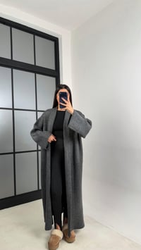 Antrasit Oversize Maxi Boy Triko Hırka GAUS-00728GAUSCardiganGAUS-00728