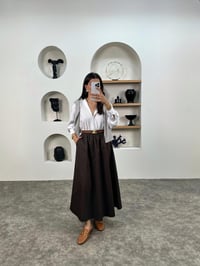 Gosa Acı Kahve Beli Lastikli Gabardin Kumaş EtekGausETEKGU008961