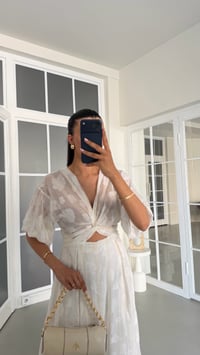 Ekru Transparan Fisto Detaylı Elbise GAUS-01727GAUSELBİSEGAUS-01727