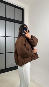 Kahve Oversize Astarlı Şişme Mont GAUS-00611GAUSMONTGAUS-00611