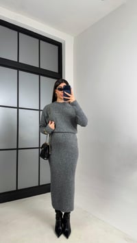 Gri Yumuşak Dokulu Triko Elbise GAUS-01083GAUSELBİSEGAUS-01083