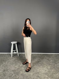 Wuud Krem İthal Kumaş Şalvar PantolonGausPANTOLONGU008115