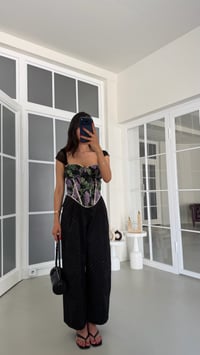 Siyah Taş Detaylı Oversize Premium Pantolon GAUS-01865GAUSPantsGAUS-01865