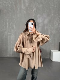 Kalis Vizon Büzgülü Oversize GömlekGausGÖMLEKGU100964