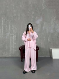Pembe Cepli Gömlek Beli Lastikli Pantolon Tensel Takım Gaus00134GausTAKIMGU1001303