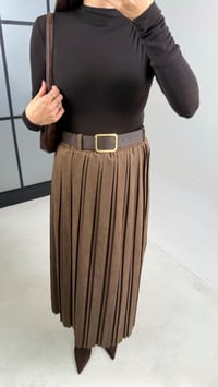 Kahve Astarlı Kemerli Süet Etek GAUS-01080GAUSETEKGAUS-01080