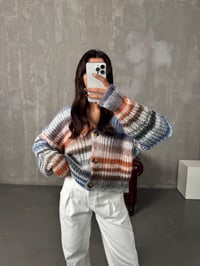 Orj Mavi Çok Renkli Örgü HırkaGausHIRKAGU00903836