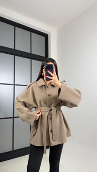 Haki Astarlı Kuşaklı Apolet Detaylı Trençkot GAUS-00978GAUSTRENÇKOTGAUS-00978