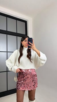 Pembe Pul Detaylı Astarlı Mini Etek GAUS-00935GAUSETEKGAUS-00935