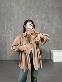 Kalis Vizon Büzgülü Oversize GömlekGausGÖMLEKGU100964