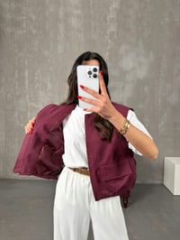 Nela Bordo Astarlı Muadil Premium YelekGausYELEKGU100578