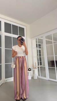 Sarı Beli Lastikli Şeritli Pantolon GAUS-01824GAUSPANTOLONGAUS-01824