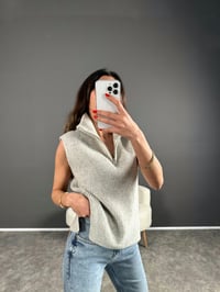 Gri Fermuarlı Triko Süveter GausTRİKOGU004246