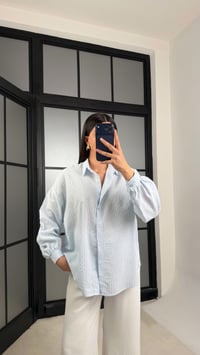 Açık Mavi Çizgili Pinterest Gömlek GAUS-01200GAUSShirtGAUS-01200