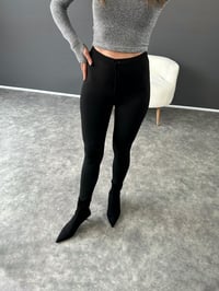 Siyah Yüksel Bel Düğmeli Tayt GausTAYTGU002885