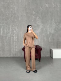 Noktis Kahve Pike Modal Kısa Kollu TakımGausTAKIMGU100928