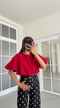 Kırmızı Balon Model Bluz GAUS-01643GAUSBlouseGAUS-01643