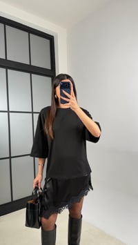 Siyah Dantel Detaylı Tshirt GAUS-01138GAUSTshirtGAUS-01138