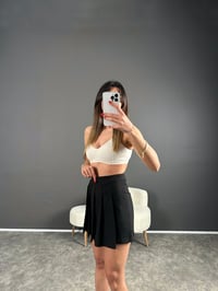 Siyah Pileli Şort Etek GausETEKGU004263