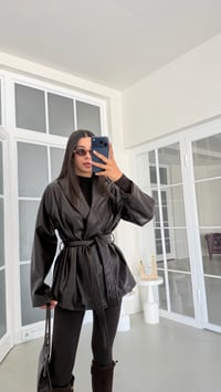 Acı Kahve Kuşaklı Astarlı Deri Ceket GAUS-02040GAUSJacketsGAUS-02040