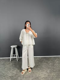 Jil Ekru Pinterest Keten İkili Takım GausTAKIMGU008133