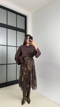 Yeşil Etnik Desenli Beli Lastikli Astarlı Tül Etek GAUS-01133 GAUS-01142GAUSETEKGAUS-01142