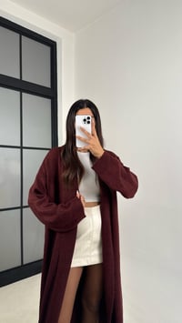 Bordo Uzun Premium Triko Hırka GAUS-00116GAUSHIRKAGAUS-00116