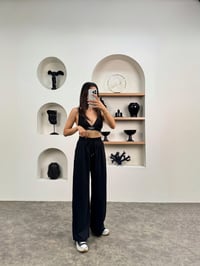 Pupa Siyah Beli Lastikli Ayrobin PantolonGausPANTOLONGU0090354