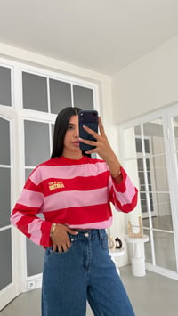 Kırmızı Çizgili Vintage Sweatshirt GAUS-02121GAUSSweatshirtGAUS-02121