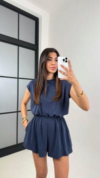 Lacivert Oys Muadil Sırt Dekolteli Modal Şortlu Tulum Gaus00596GausTULUMGU1002394