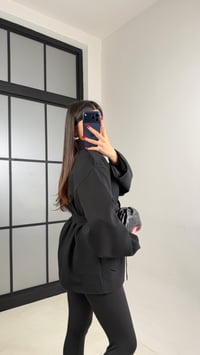 Siyah Astarlı Kuşaklı Apolet Detaylı Trençkot GAUS-00978GAUSTRENÇKOTGAUS-00978