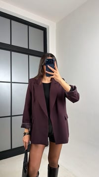 Mürdüm Astarlı Vatkalı Cep Detaylı Blazer Ceket GAUS-00850GAUSCEKETGAUS-00850
