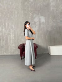 Siena Gri Poliviskon Premium Tasarım ElbiseGausELBİSEGU100136