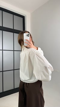 Ekru Yarasa Kol Crop Poplin Gömlek GAUS-01117GAUS القمصان GAUS-01117