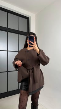 Acı Kahve Astarlı Kemerli Muadil Ceket GAUS-00990GAUSCEKETGAUS-00990