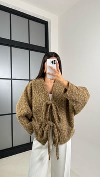 Kahve Kırçıllı Astarlı Önden Bağlamalı Premium Ceket GAUS-00512GAUS السترات  GAUS-00512