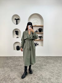 Wendy Haki Kemerli Astarsız Muadil TrençkotGausKABANGU008968